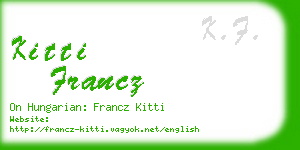 kitti francz business card